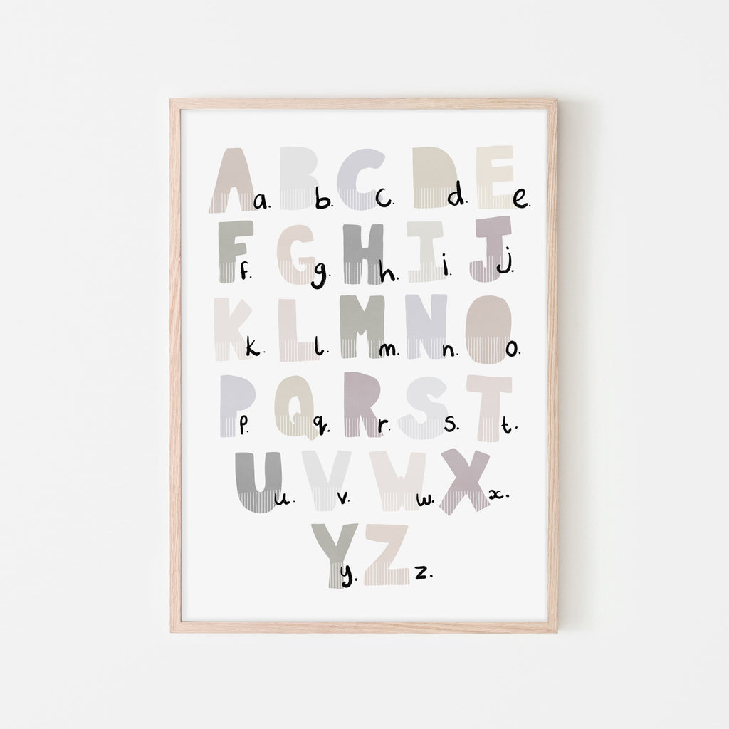 Alphabet Chart - Natural |  Framed Print