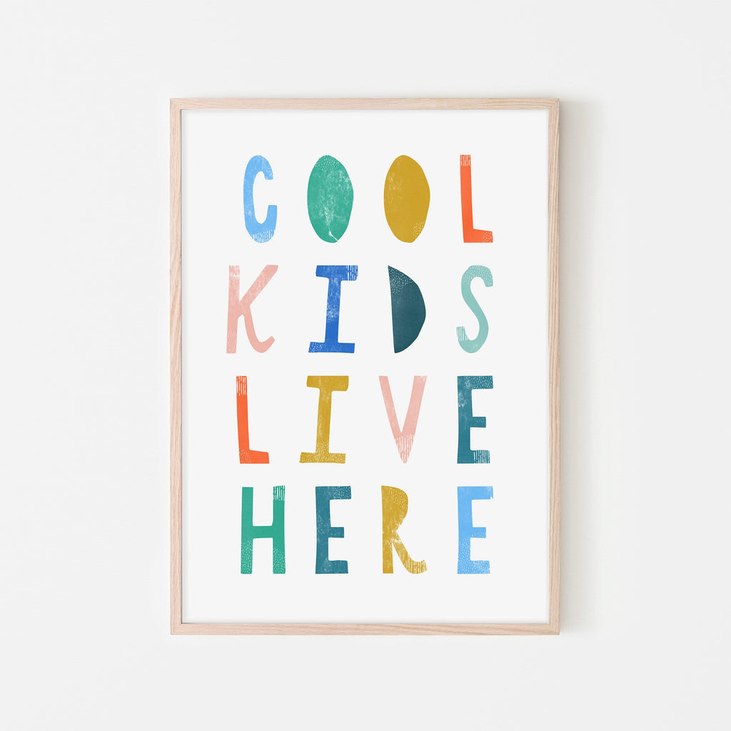 Cool Kids Live Here - Brights |  Framed Print