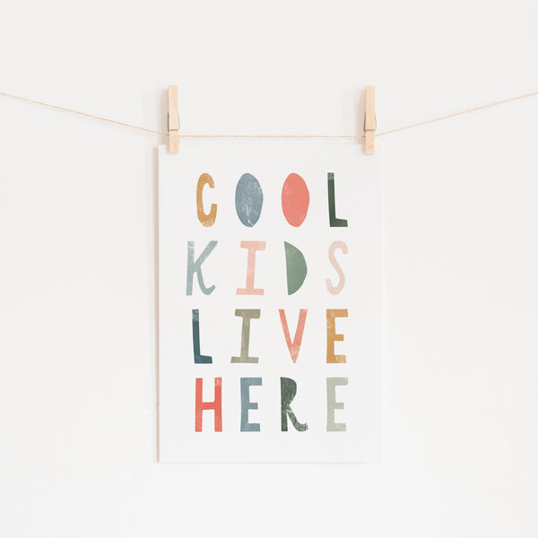 Cool Kids Live Here - Space Colours |  Fine Art Print