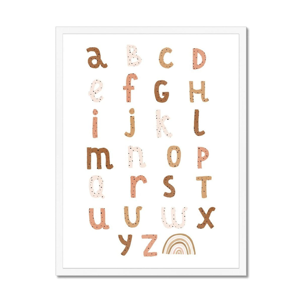Alphabet Chart - Burnt Umber |  Framed Print