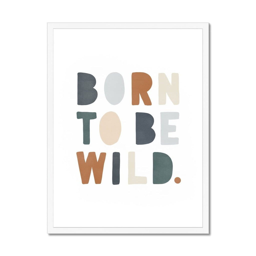 Born To Be Wild Print - Navy & Brown |  Framed Print