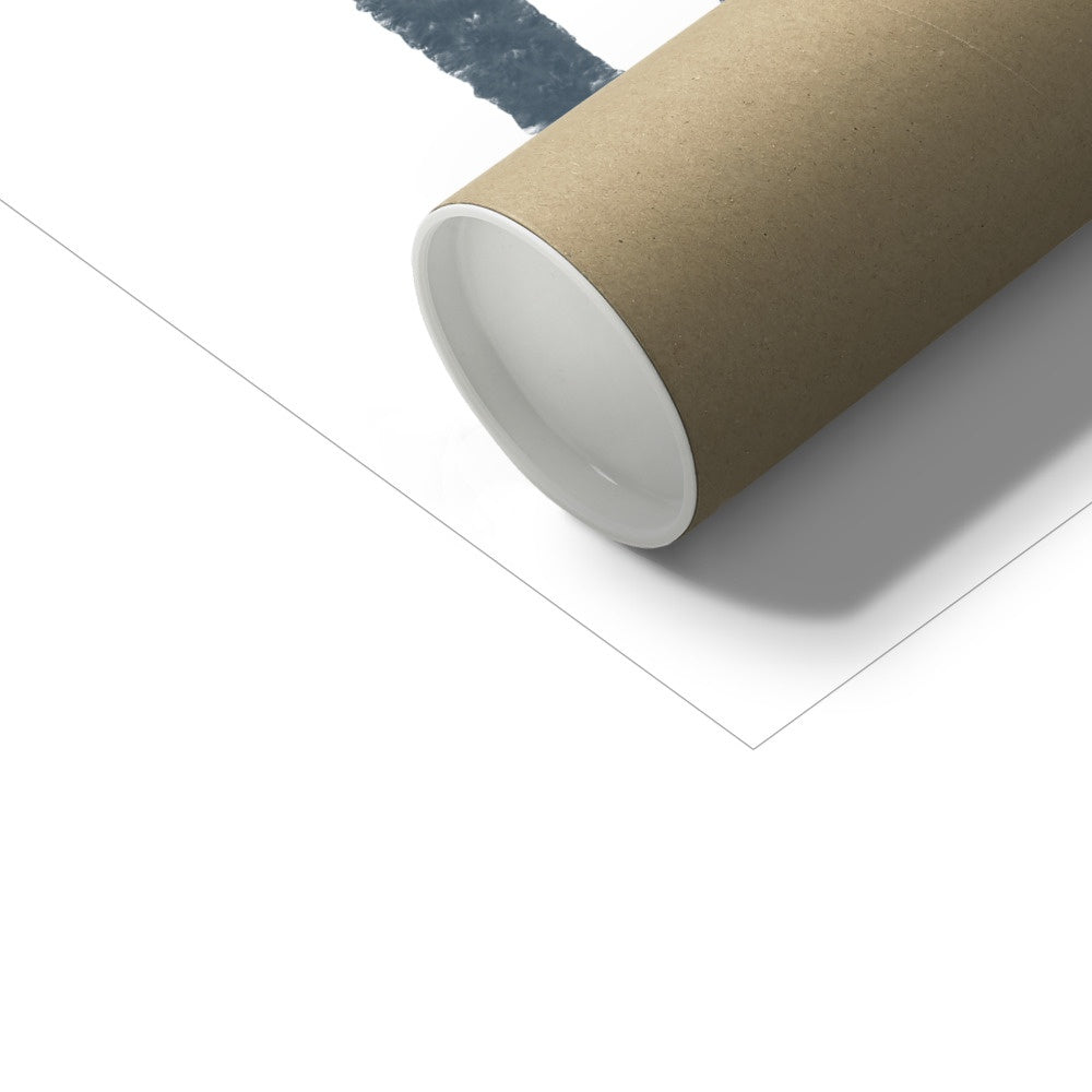 Fox Print - Blue Stripes |  Unframed