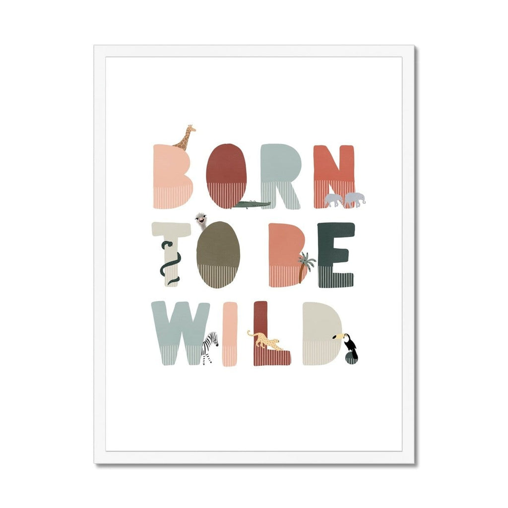 Born To Be Wild Print - Blue, Pink Illustrated |  Framed Print