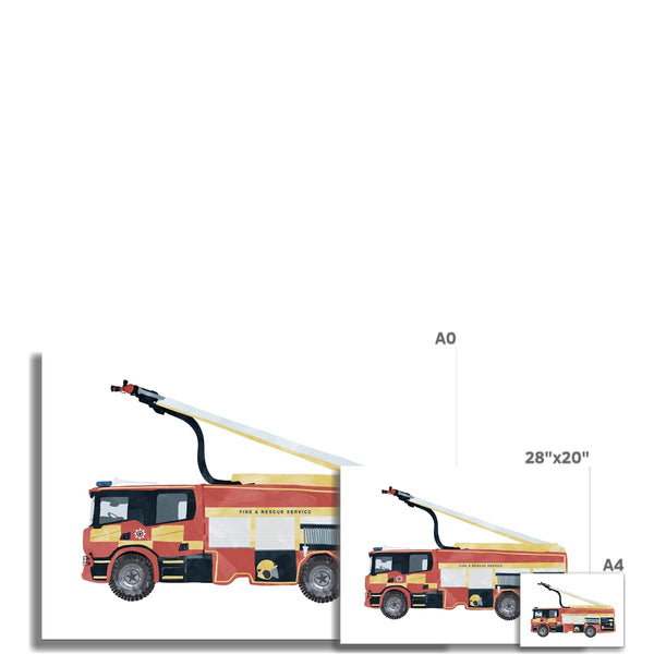 Fire Engine, Kids Art |  Unframed