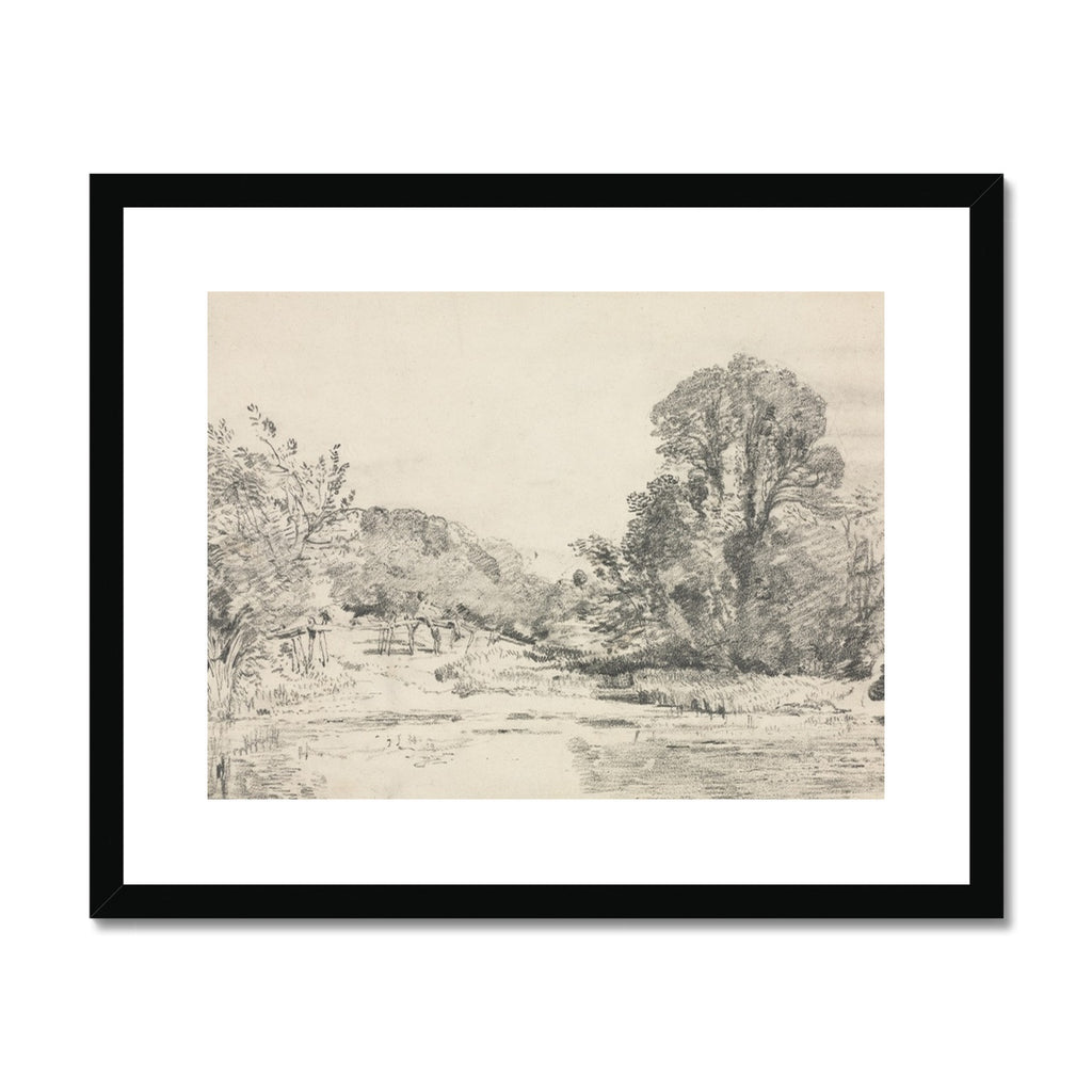 Pencil Sketch, Landscape 00729 |  Framed & Mounted Print