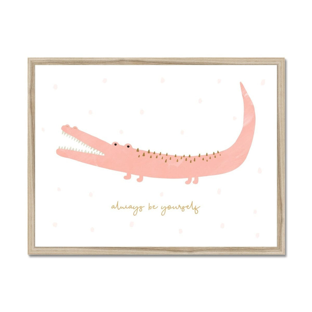 Pink Crocodile - Always Be Yourself |  Framed Print