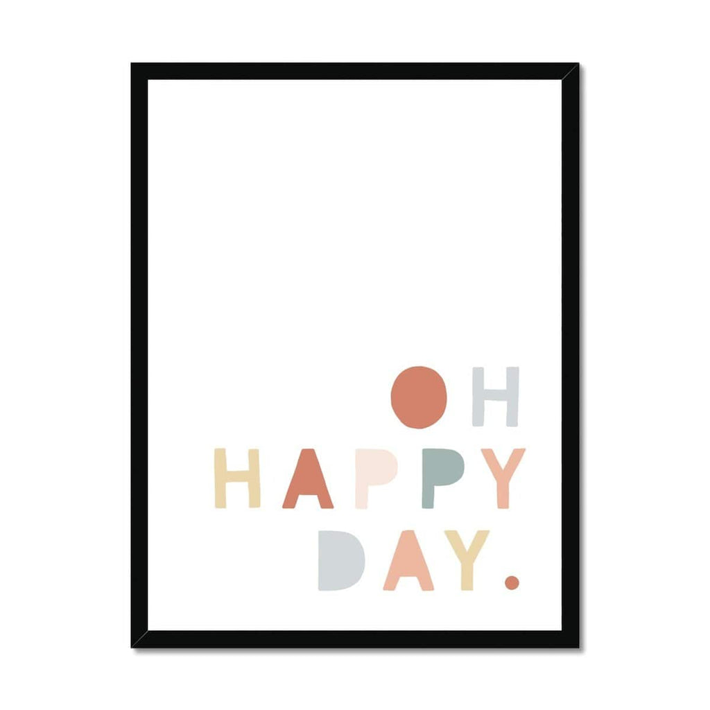 Oh Happy Day - Subtle Rainbow Colours |  Framed Print