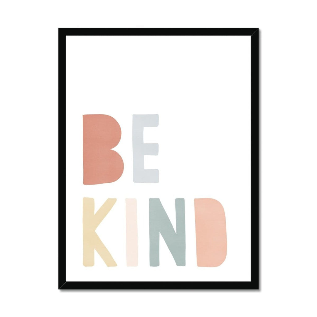 Be Kind Print - Subtle Rainbow |  Framed Print