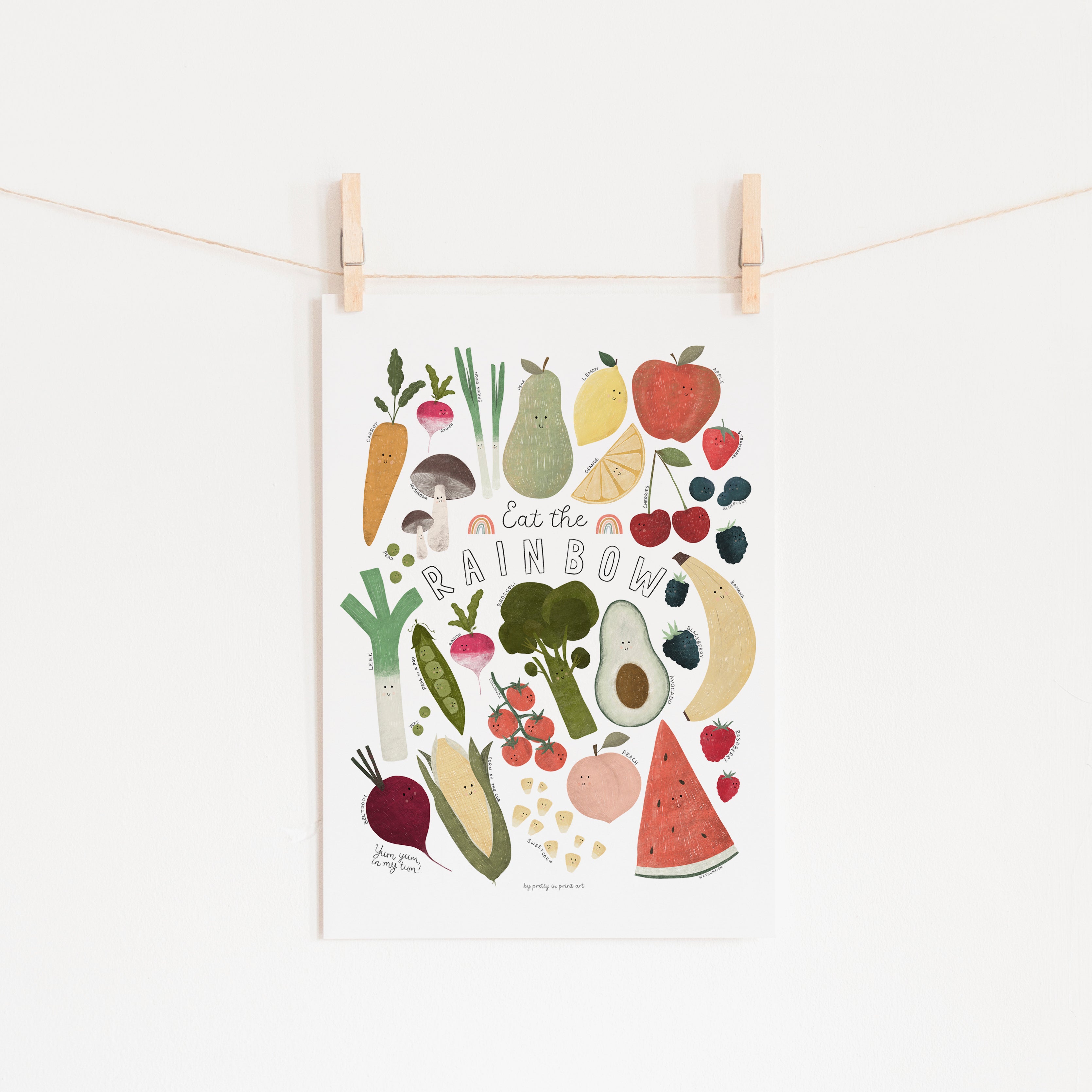 Eat The Rainbow - with faces |  Unframed