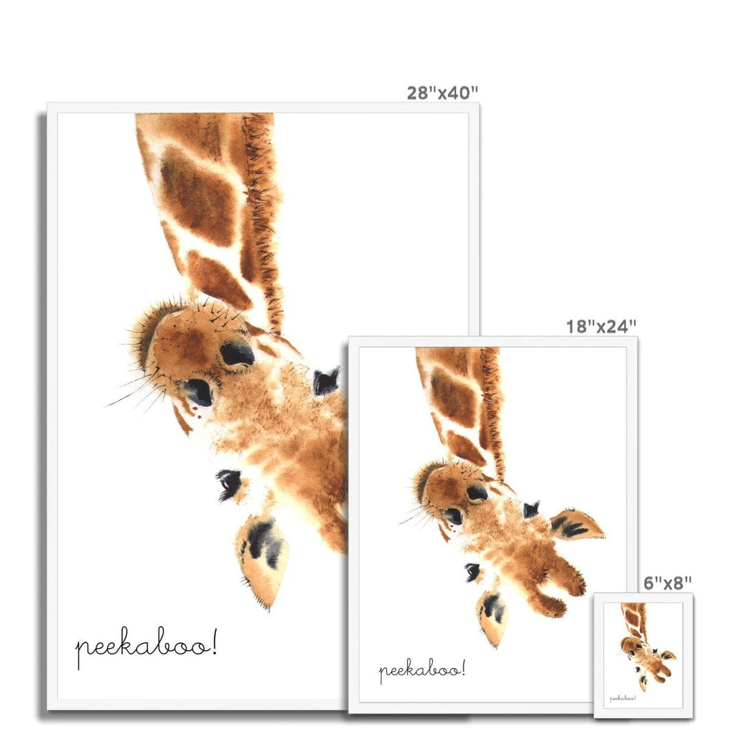Peekaboo Giraffe |  Framed Print