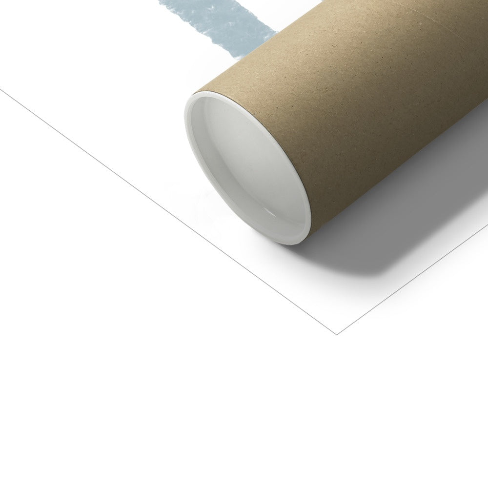 Giraffe Print - Blue Stripes |  Unframed