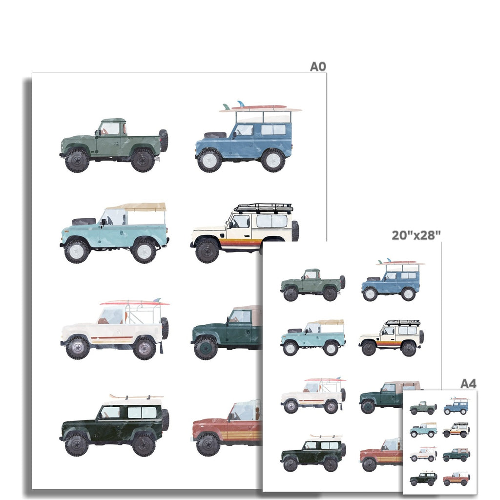 4x4 Defender Chart |  Unframed