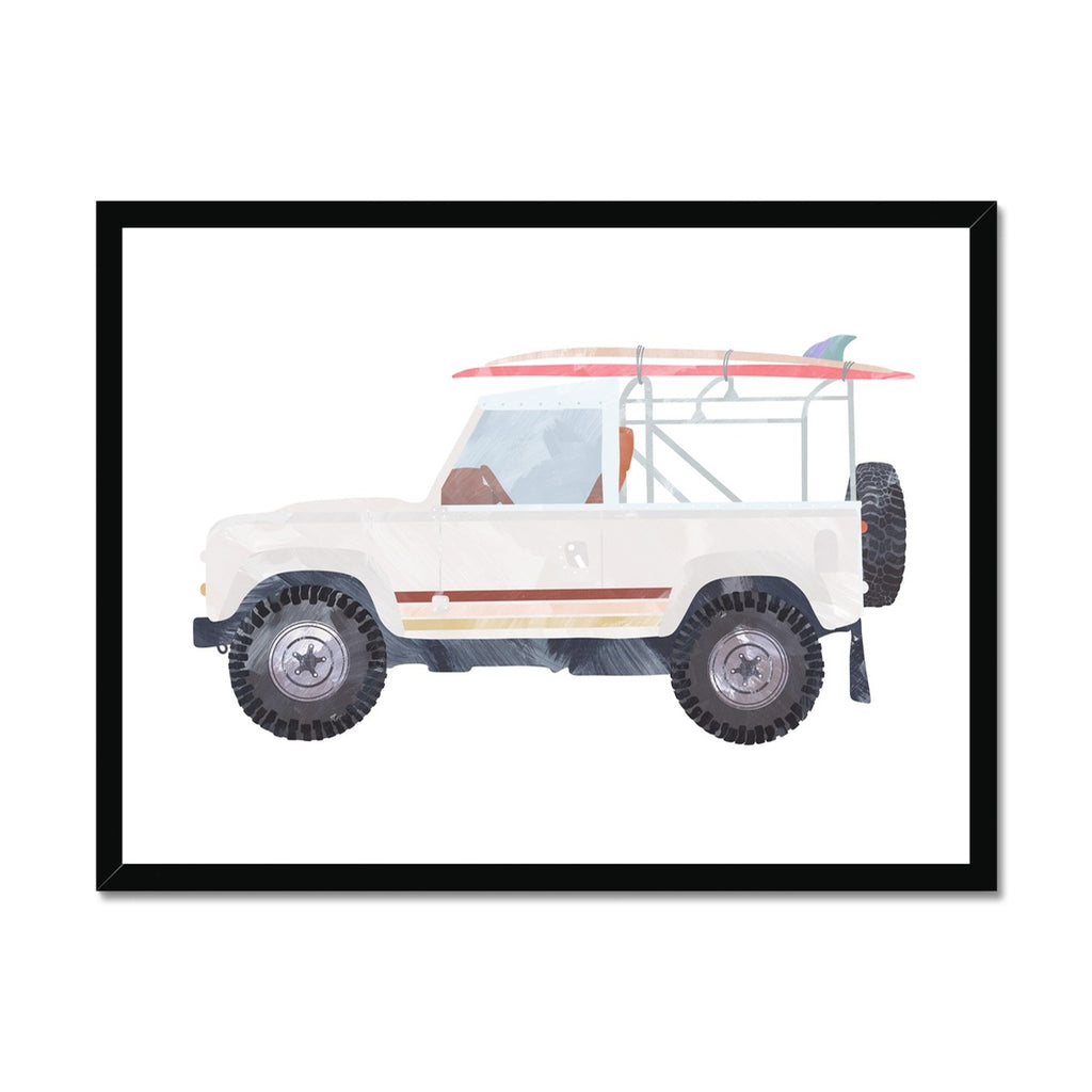 4x4 Land Rover - White Beach |  Framed Print