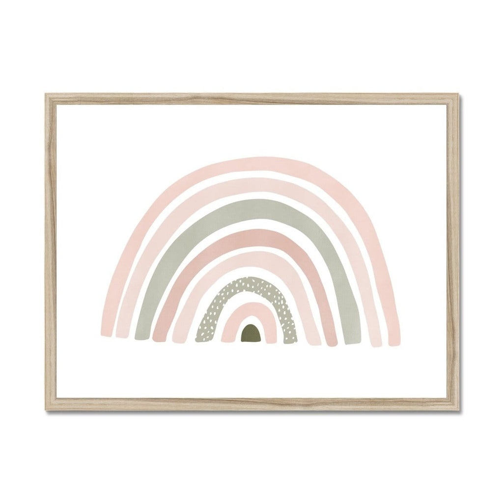 Scandi Rainbow - Pink & Sage Green |  Framed Print