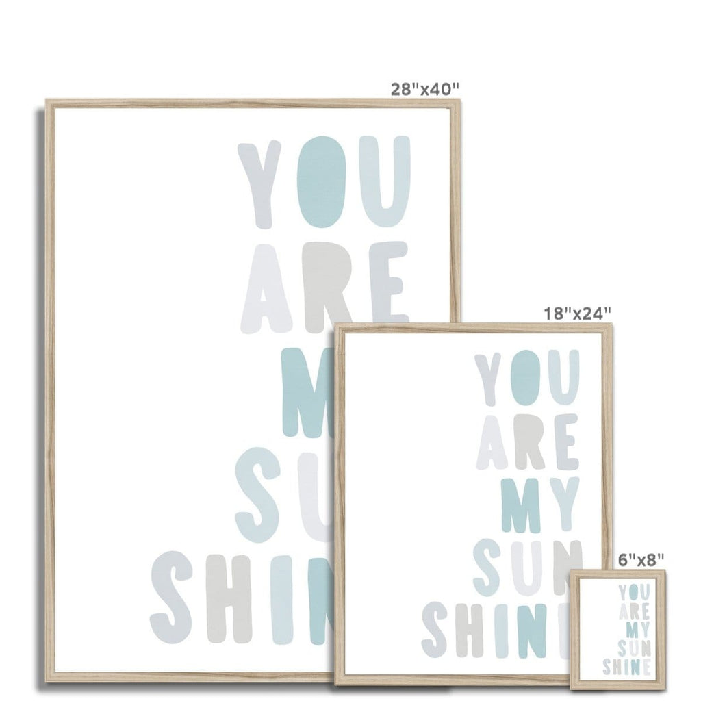 You Are My Sunshine - Pastel Blue |  Framed Print