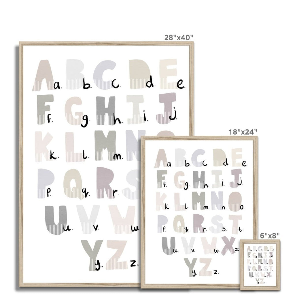 Alphabet Chart - Natural |  Framed Print