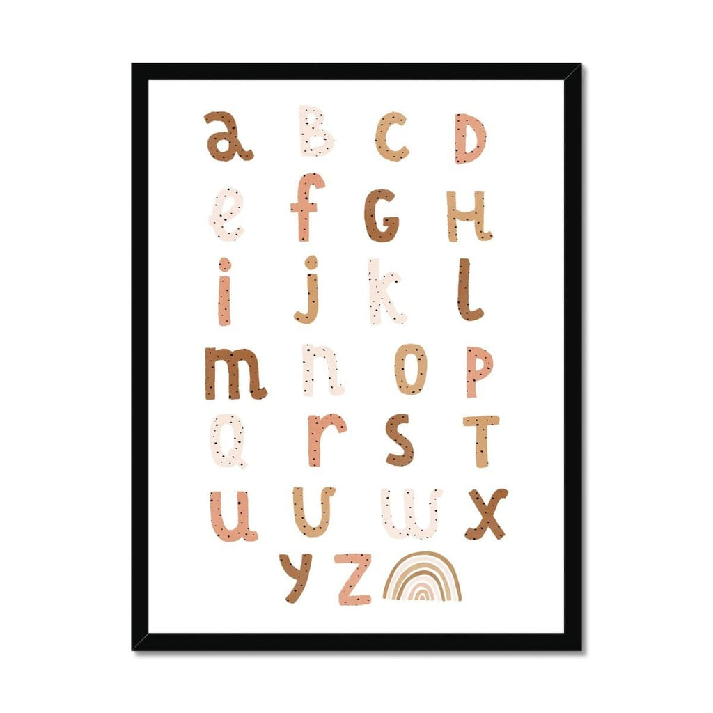 Alphabet Chart - Burnt Umber |  Framed Print
