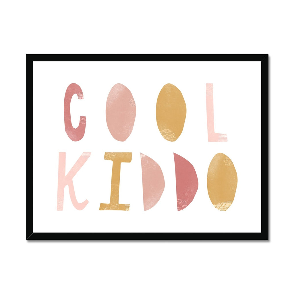 Cool Kiddo - Pink & Mustard |  Framed Print