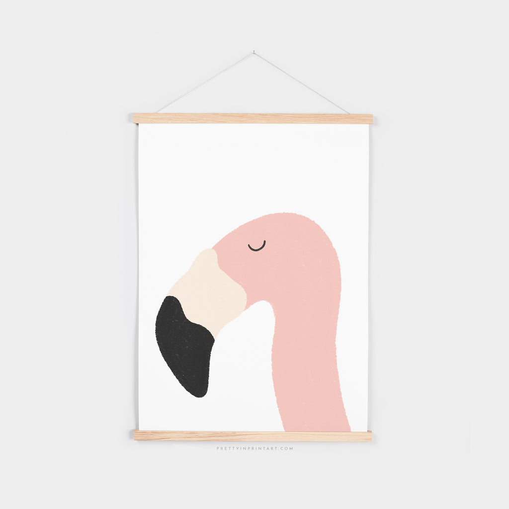 Flamingo Art Print - Plain |  Fine Art Print with Hanger