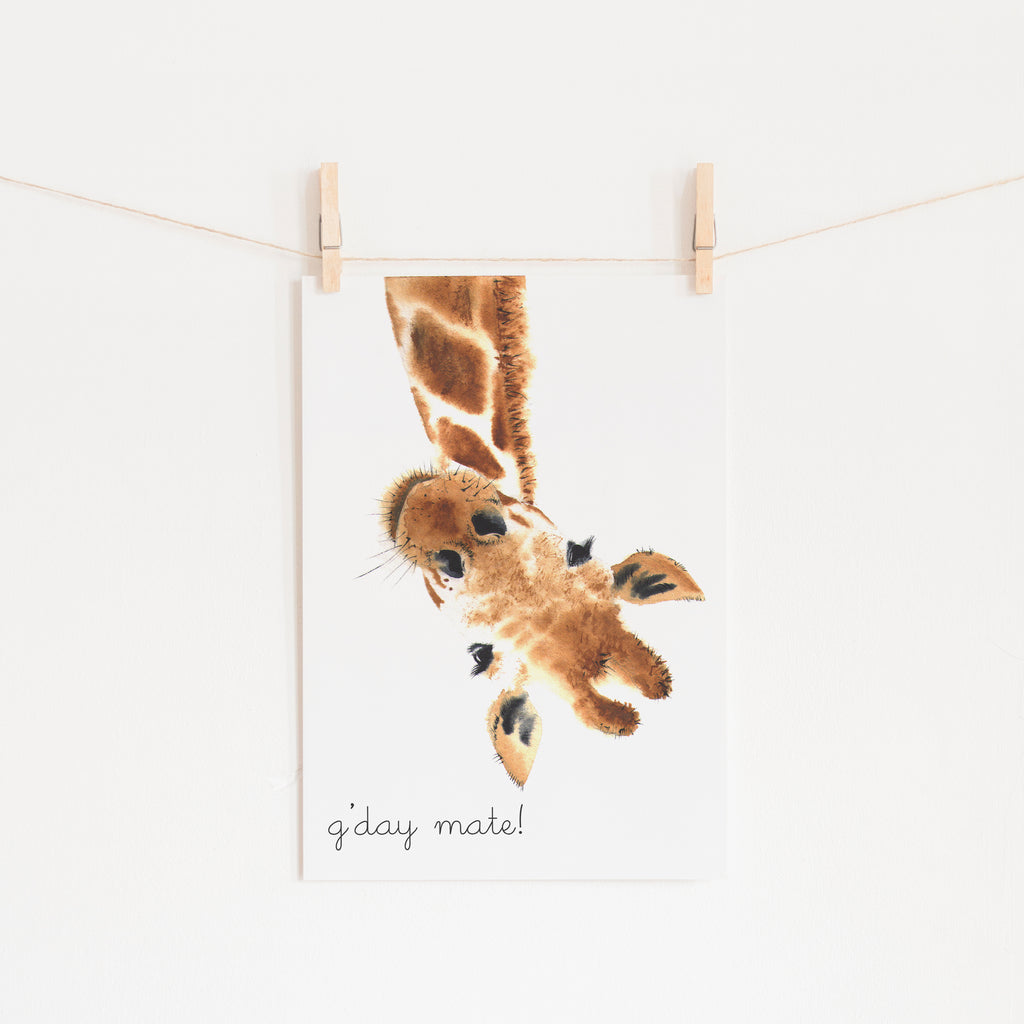 G'Day Mate Giraffe |  Unframed