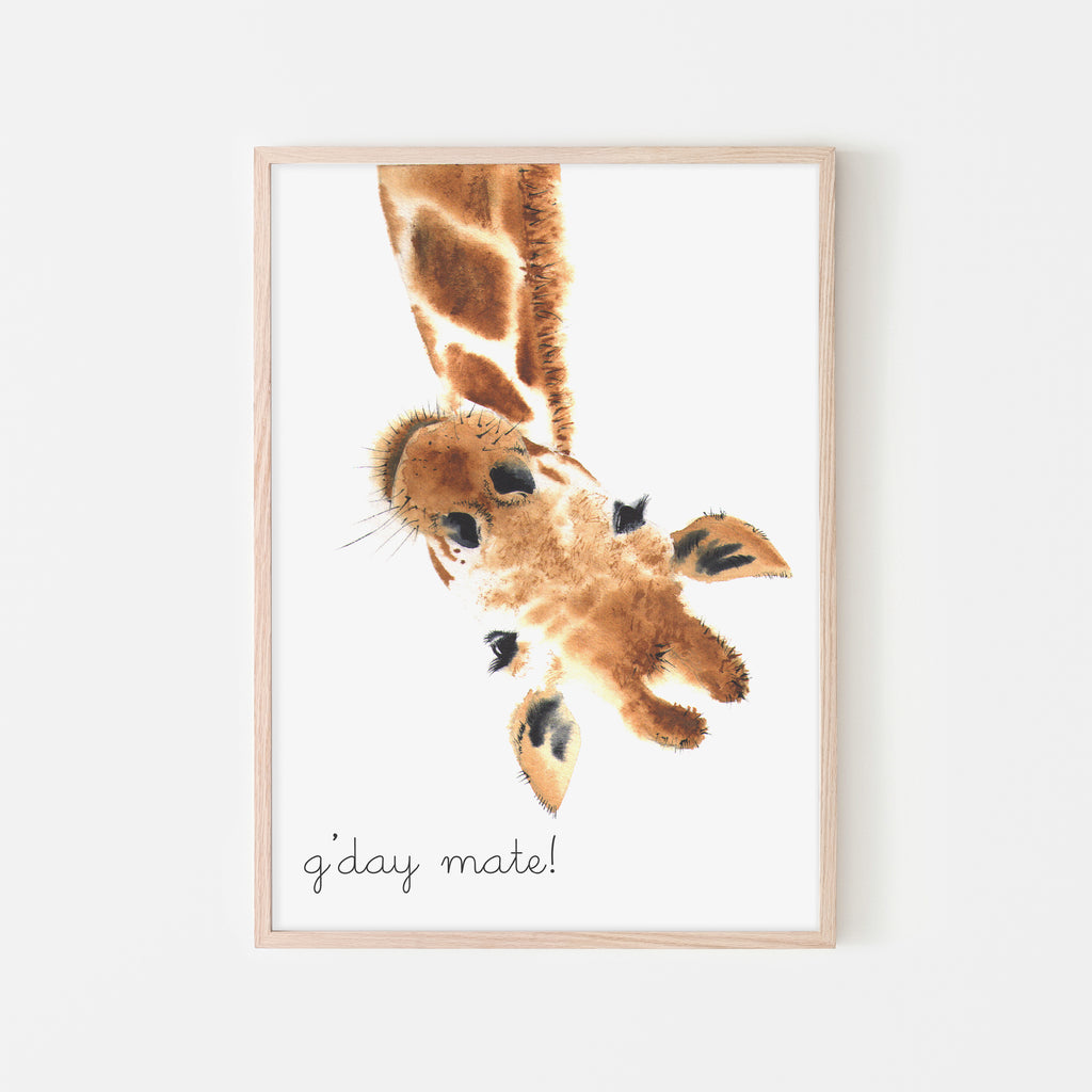 G'Day Mate Giraffe |  Framed Print