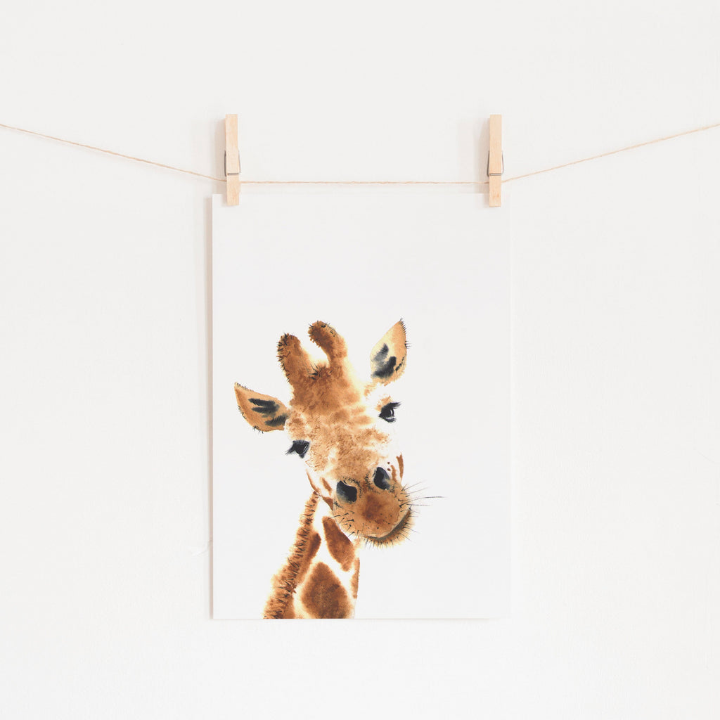 Giraffe Nursery Art - Peekaboo |  Unframed