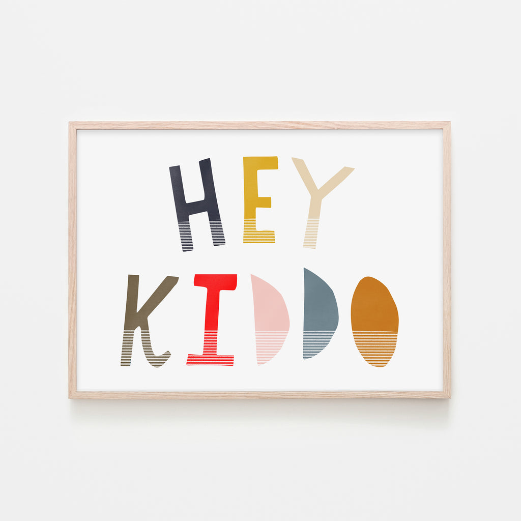 Hey Kiddo - Muted (Landscape) |  Framed Print