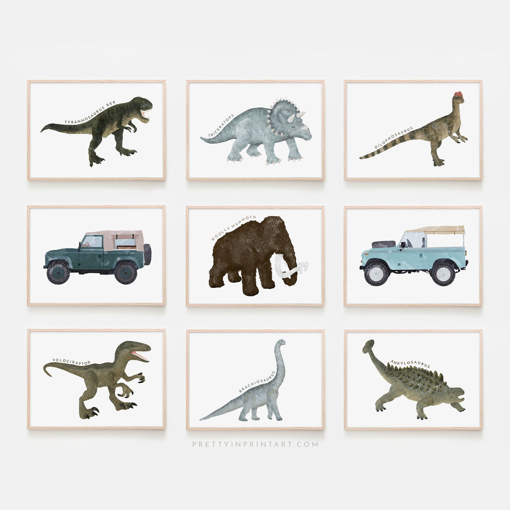 Dinosaur Art - Woolly Mammoth |  Unframed