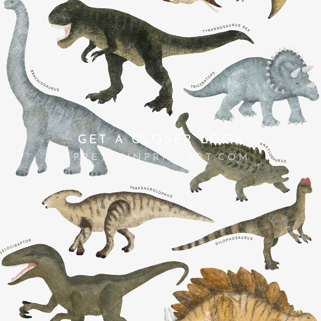 Dinosaur Art - Dilophosaurus |  Fine Art Print with Hanger