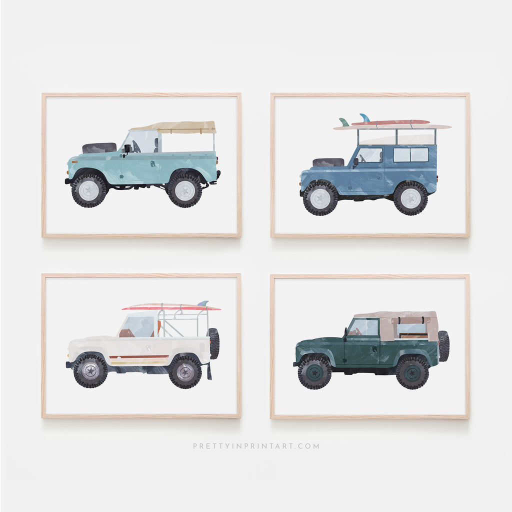 4x4 Jeep - Safari Blue|  Unframed