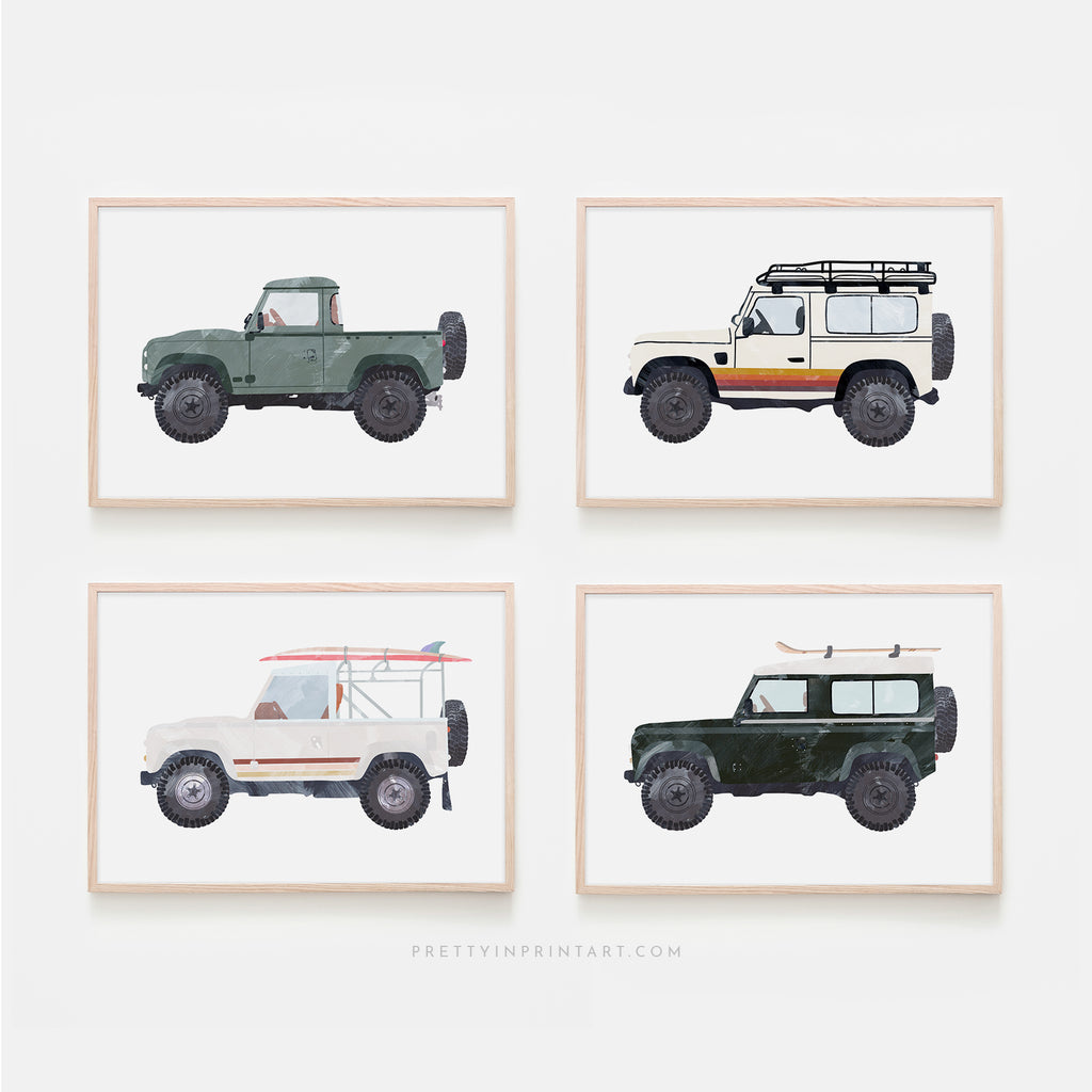 4x4 Land Rover - White Beach |  Framed Print