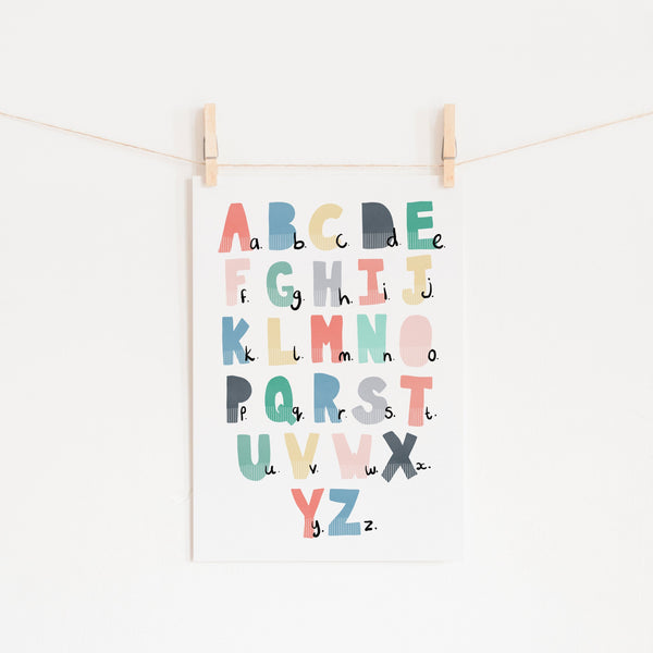 Alphabet Chart - Rainbow Colours |  Unframed