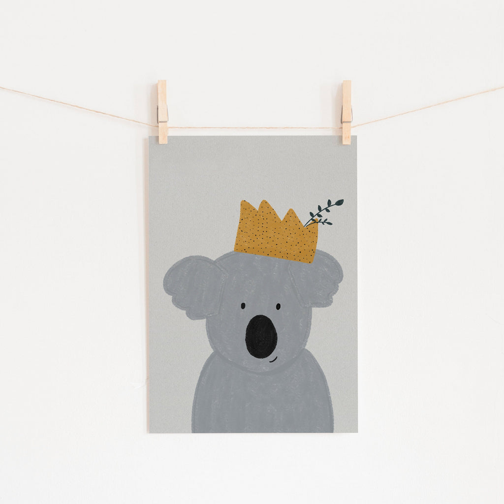 King Koala - Kids Animal Art |  Unframed