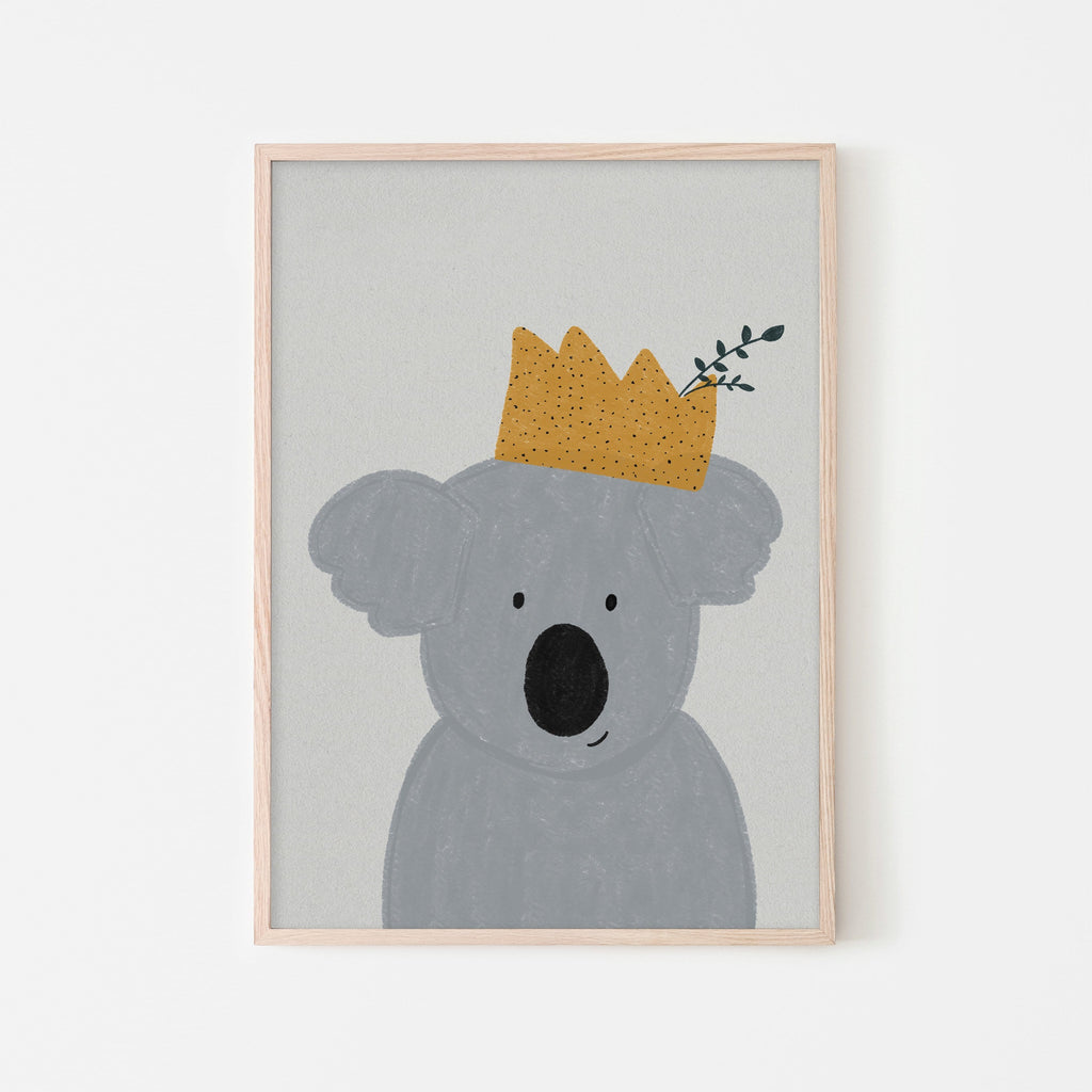 King Koala - Kids Animal Art |  Framed Print