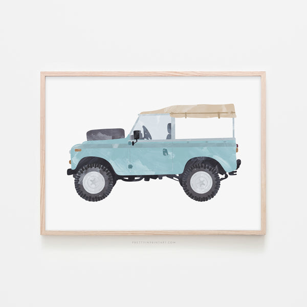 4x4 Jeep - Safari Blue|  Framed Print
