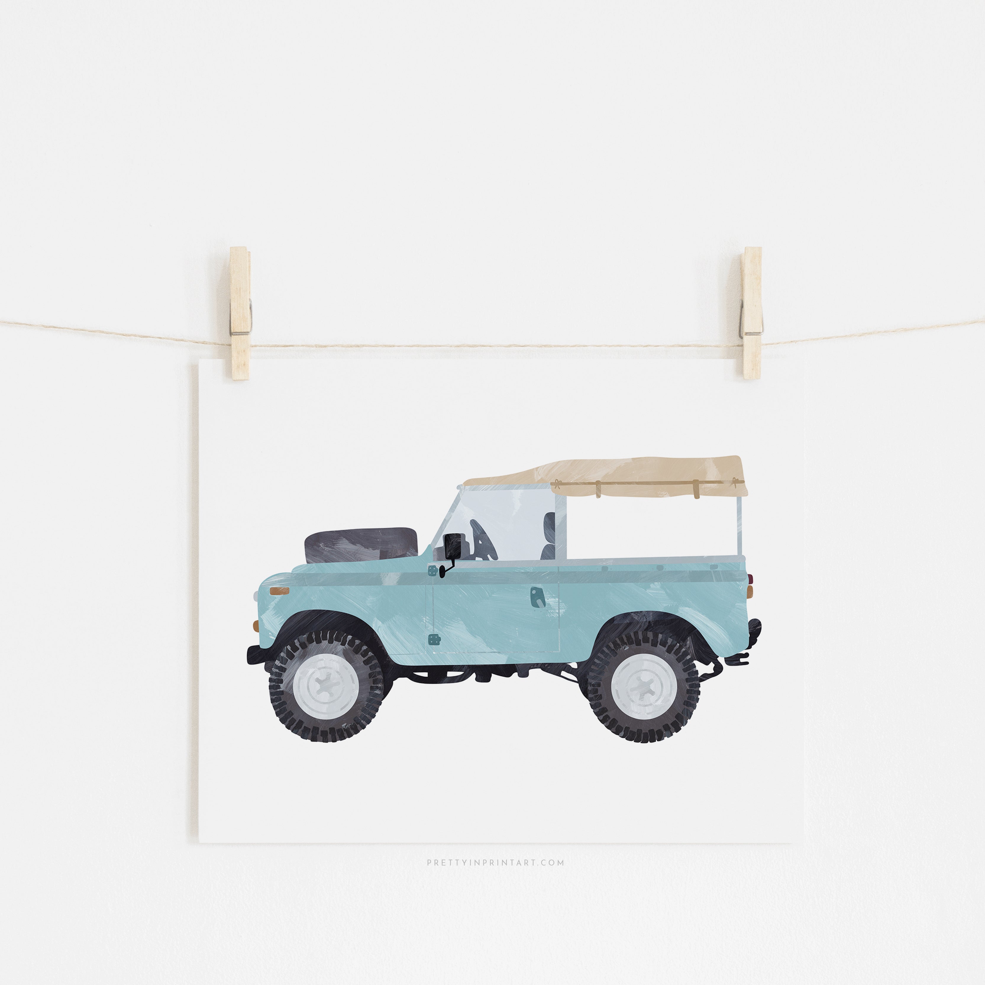 4x4 Land Rover - Safari Blue|  Unframed