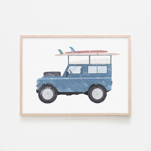 4x4 Land Rover - Blue Surf |  Framed Print