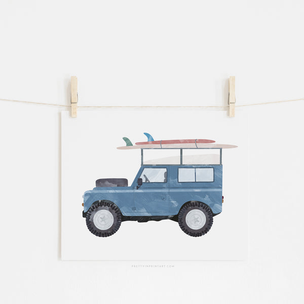 4x4 Jeep - Blue Surf |  Unframed