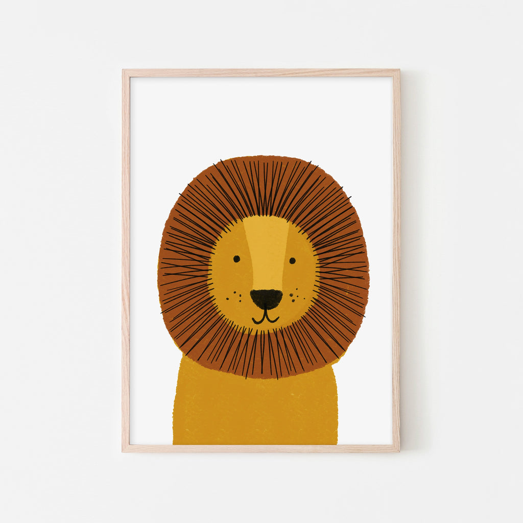 Lion - Kids Jungle Art |  Framed Print