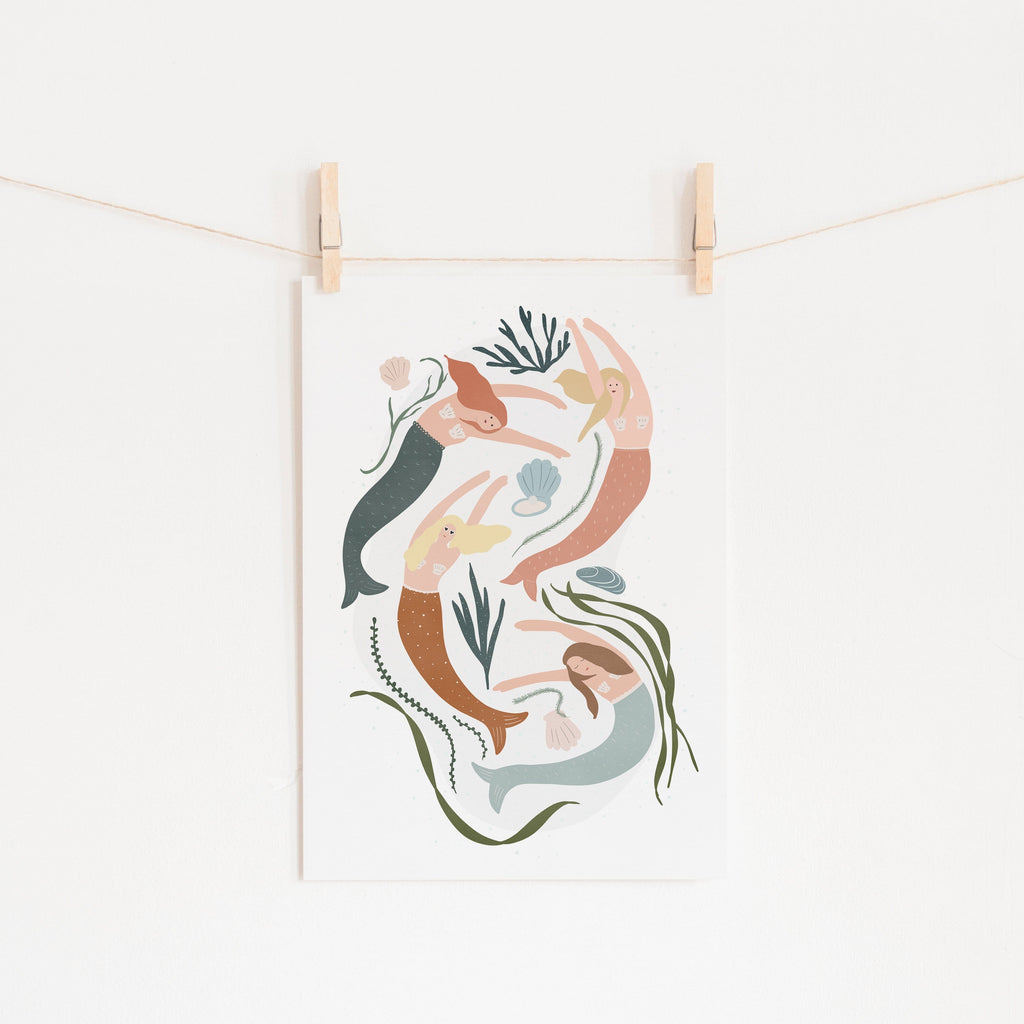 Mermaids - Girls Bedroom Decor |  Unframed