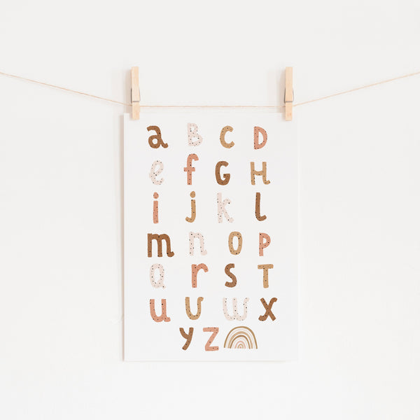 Alphabet Chart - Burnt Umber |  Unframed