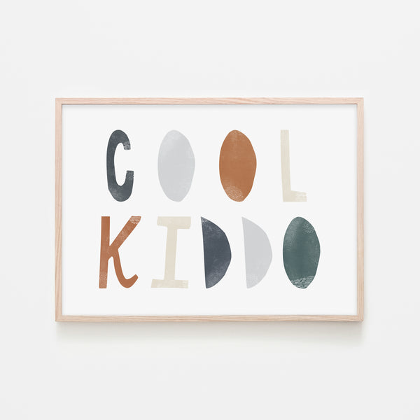 Cool Kiddo - Navy |  Framed Print