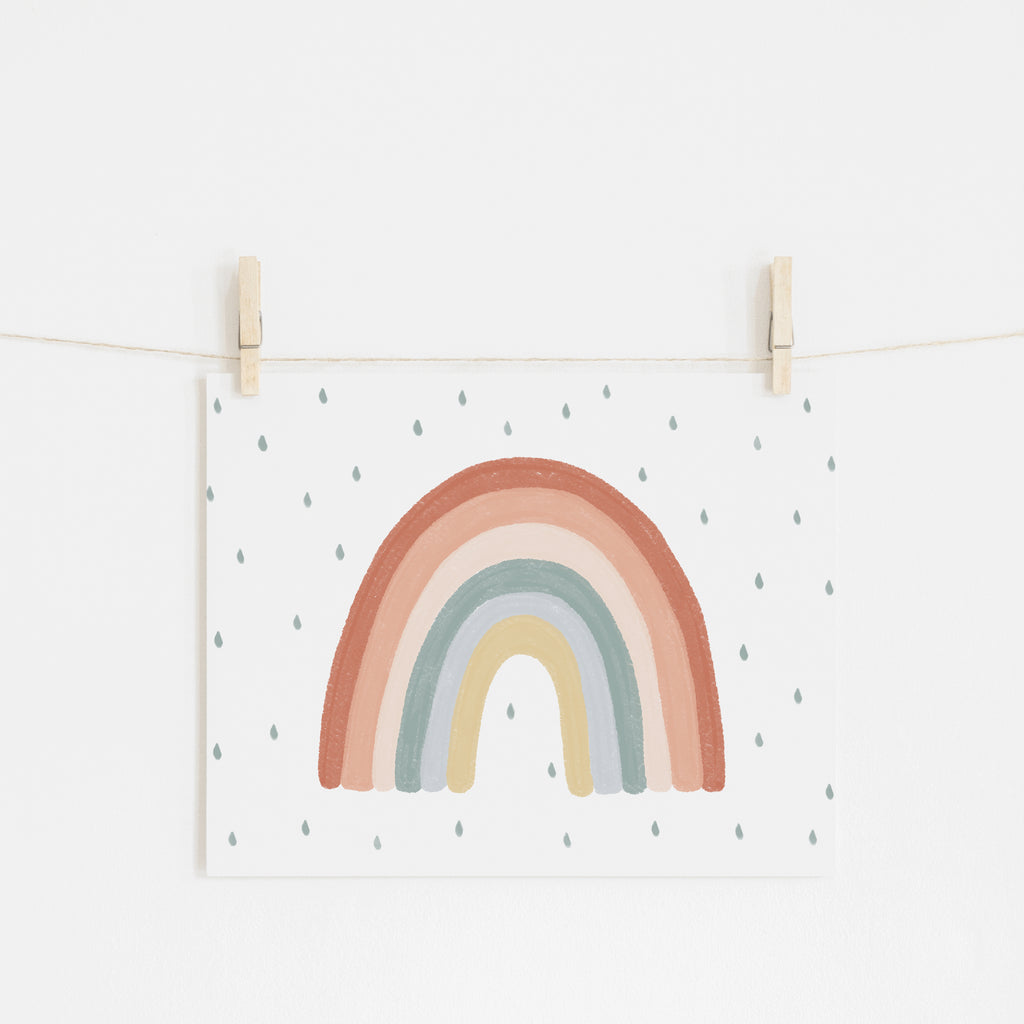 Rainbow Wall Art Subtle (landscape) Unframed Pretty in Print Art Ltd