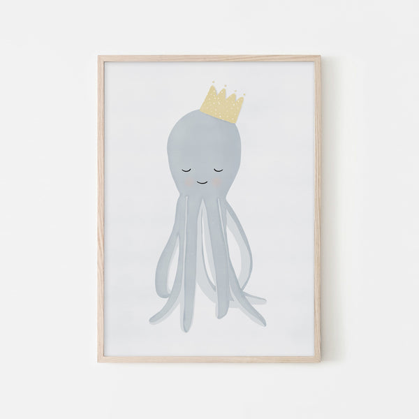 Octopus - Crown |  Framed Print