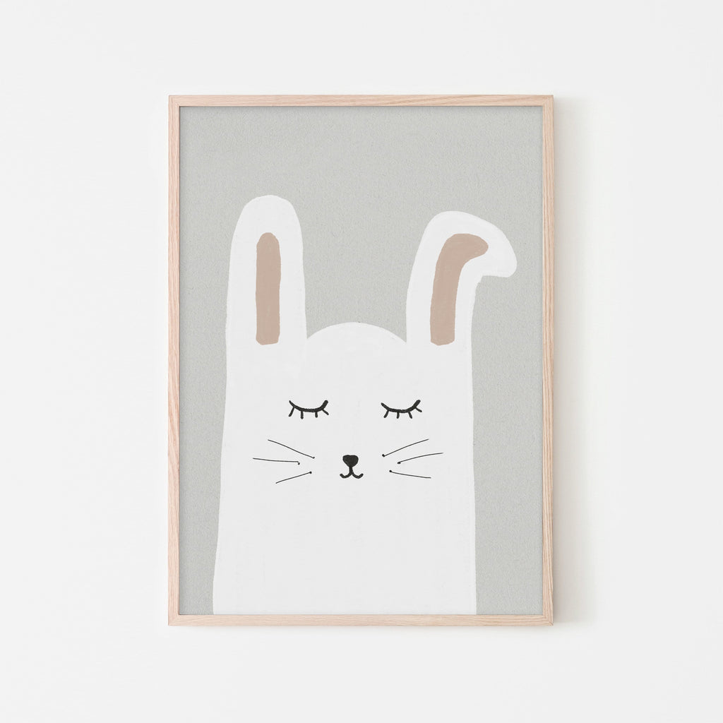 Sleepy Bunny Rabbit |  Framed Print