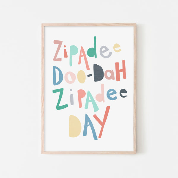 Zipadee Doo Dah - Rainbow Colours |  Framed Print