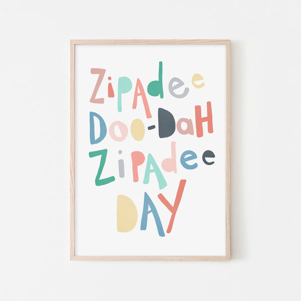 Zipadee Doo Dah Print Framed Nursery Art Pretty In Print Pretty