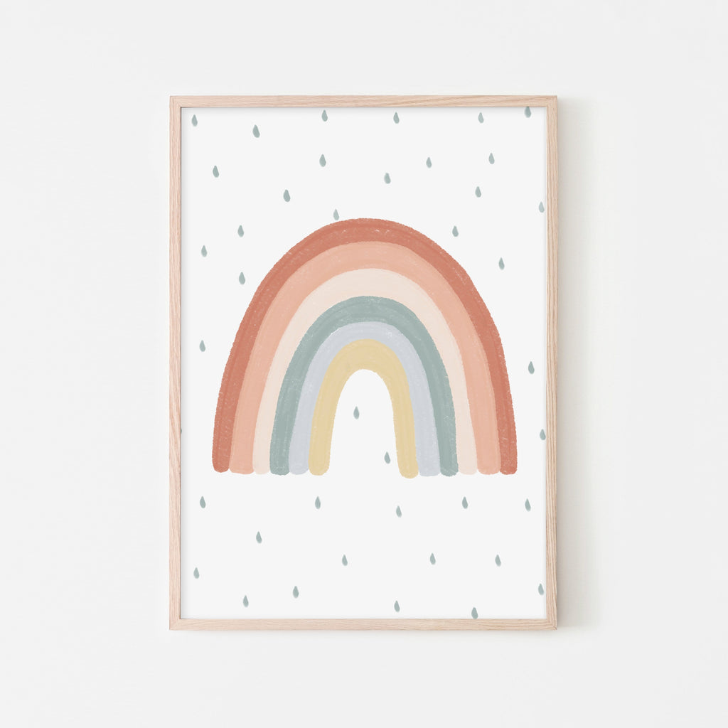 Rainbow Wall Art - Subtle Colours |  Framed Print