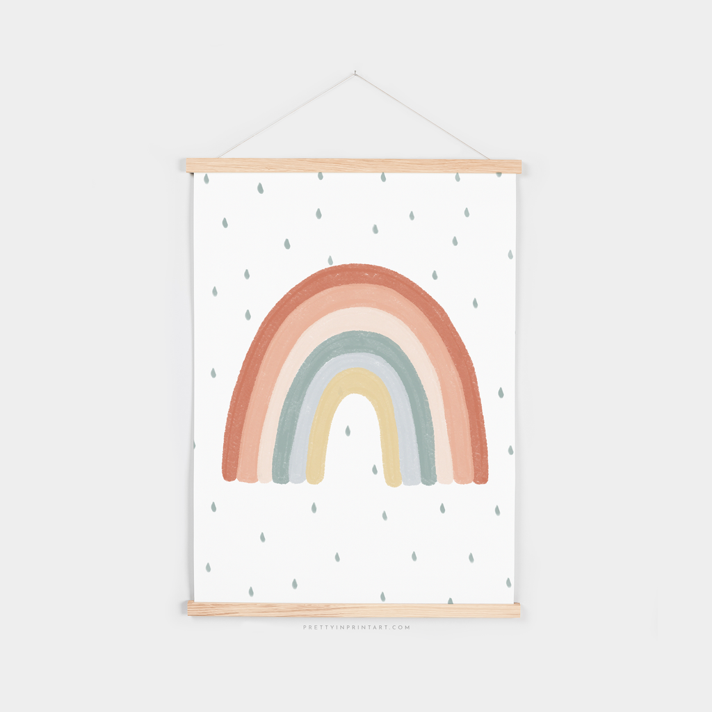 Rainbow Wall Art - Subtle Colours |  Fine Art Print with Hanger