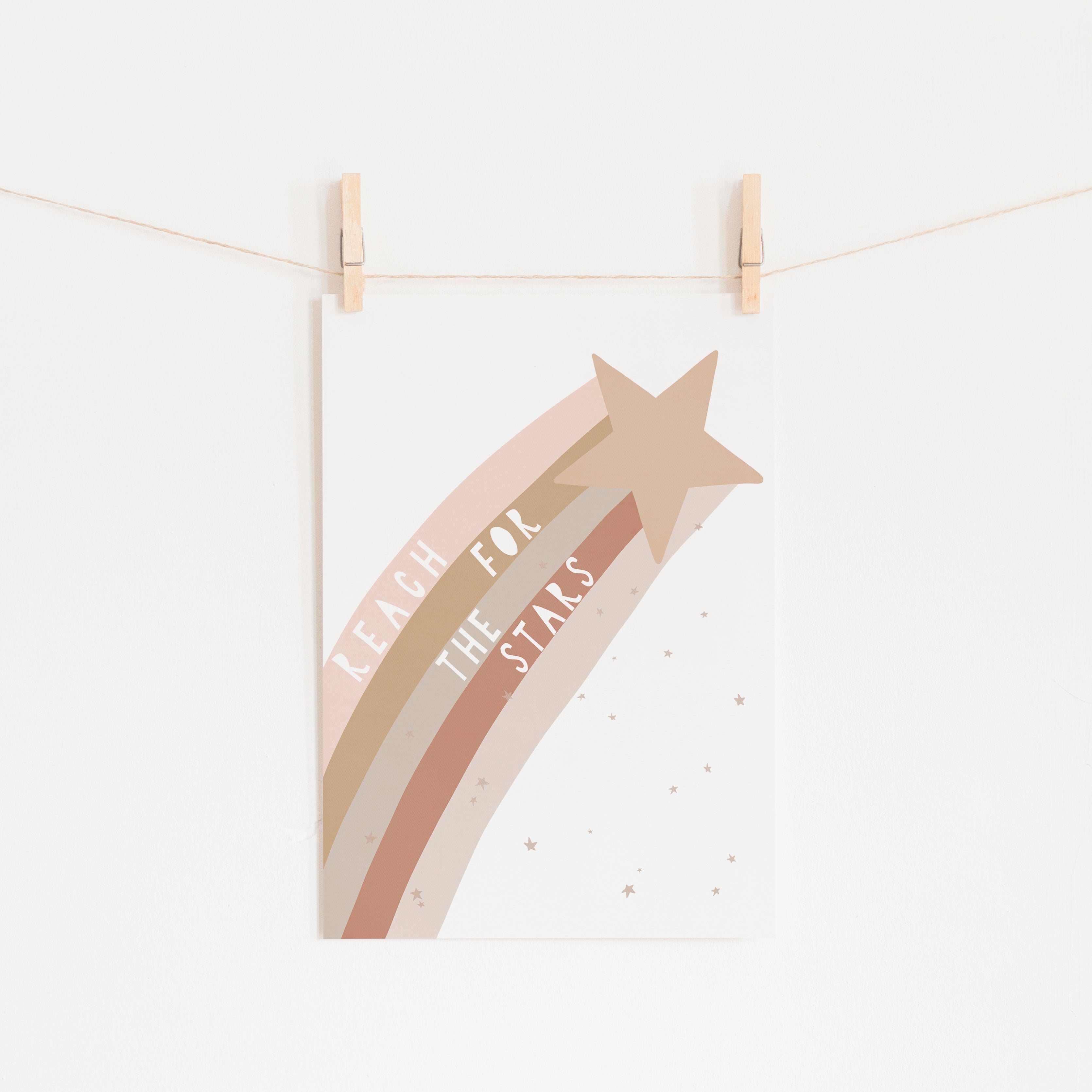 Reach for the Stars Quote - Pinks |  Unframed